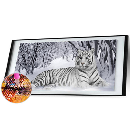 White Tiger - Full Square Drill Diamond Painting 90*45CM