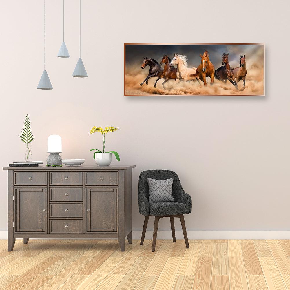 Running Horse - Full Round Drill Diamond Painting 80*30CM