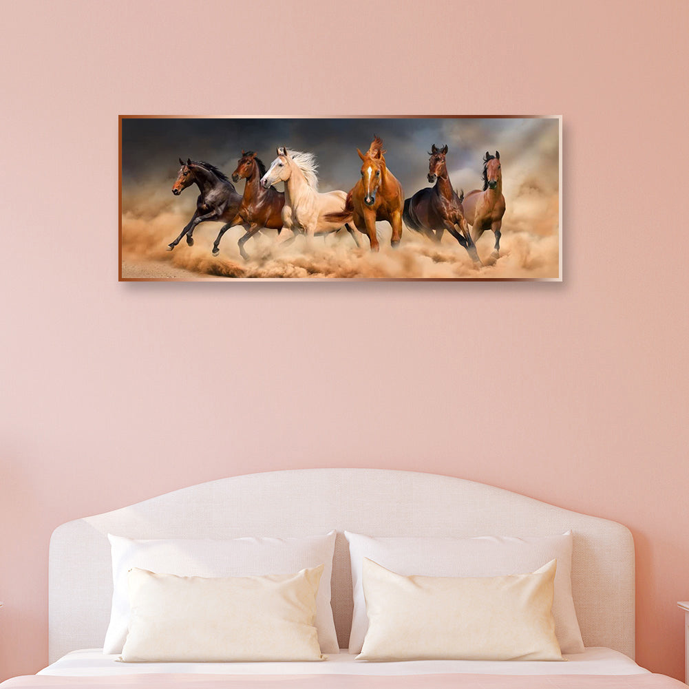 Running Horse - Full Round Drill Diamond Painting 80*30CM