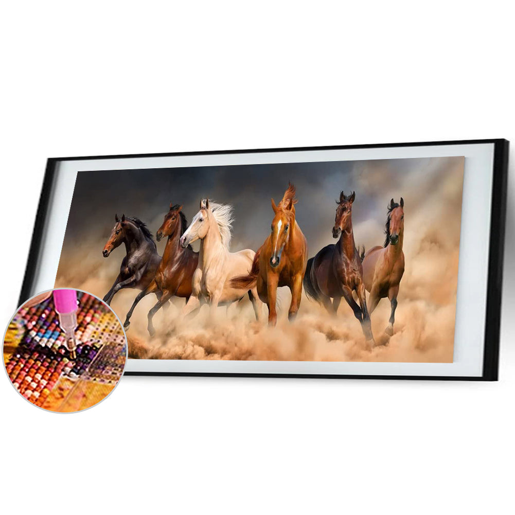 Running Horse - Full Round Drill Diamond Painting 80*30CM