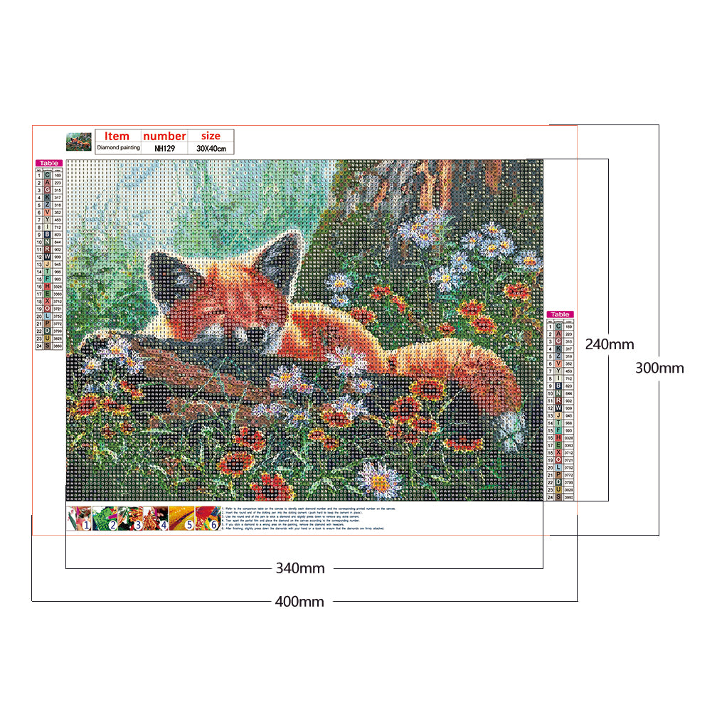 Fox - Full Round Drill Diamond Painting 40*30CM