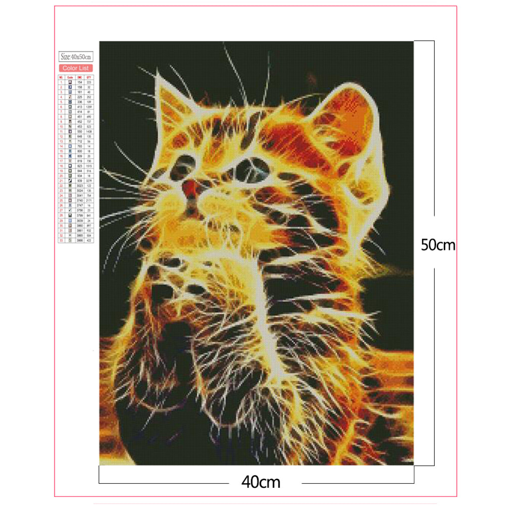 Cat - Full Square Drill Diamond Painting 40*50CM