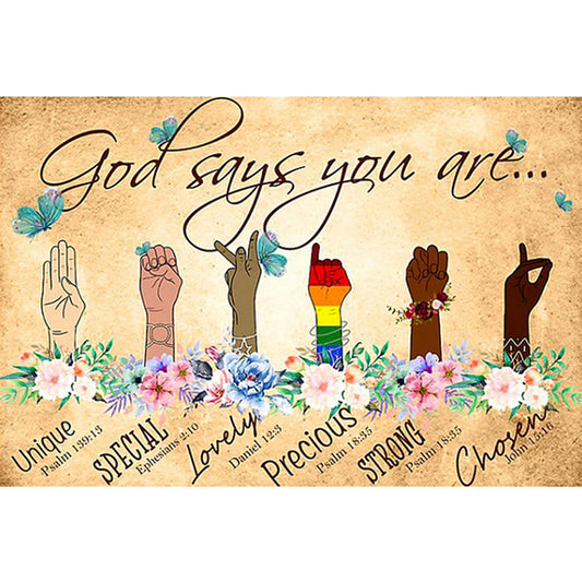 English Sentence - Full Round Drill Diamond Painting 60*40CM