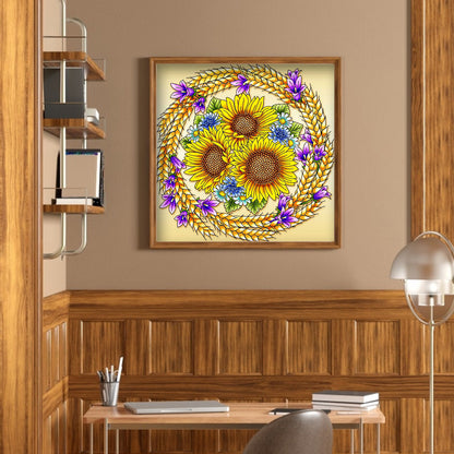 Sunflower - Special Shaped Drill Diamond Painting 30*30CM