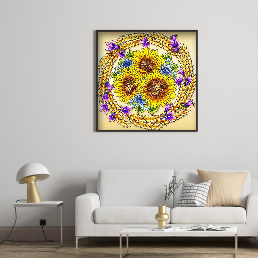 Sunflower - Special Shaped Drill Diamond Painting 30*30CM