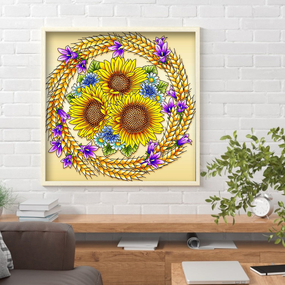 Sunflower - Special Shaped Drill Diamond Painting 30*30CM