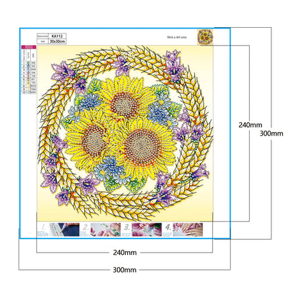 Sunflower - Special Shaped Drill Diamond Painting 30*30CM