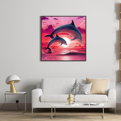 Dolphins - Full Square Drill Diamond Painting 40*40CM