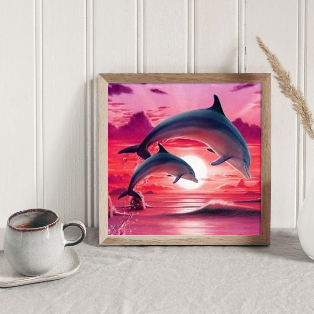 Dolphins - Full Square Drill Diamond Painting 40*40CM