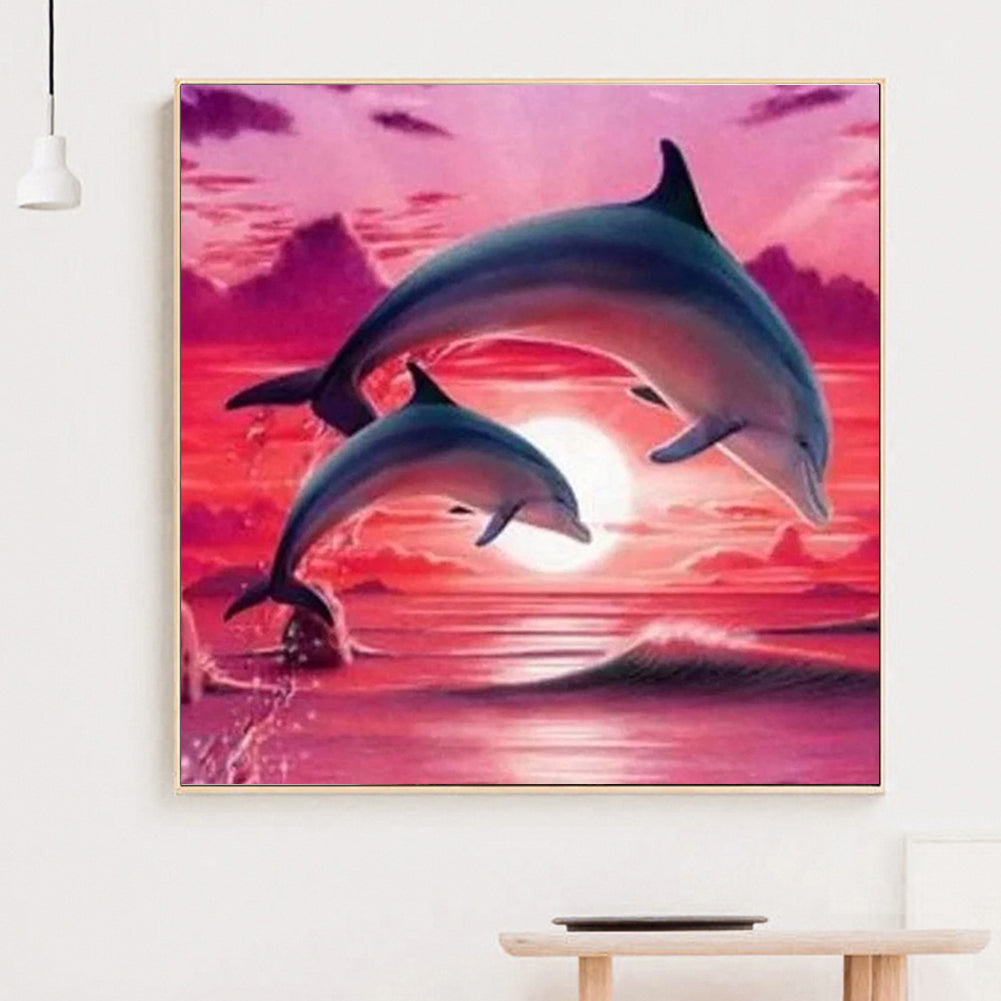 Dolphins - Full Square Drill Diamond Painting 40*40CM