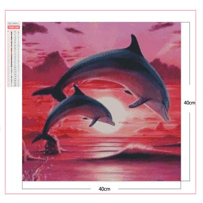 Dolphins - Full Square Drill Diamond Painting 40*40CM