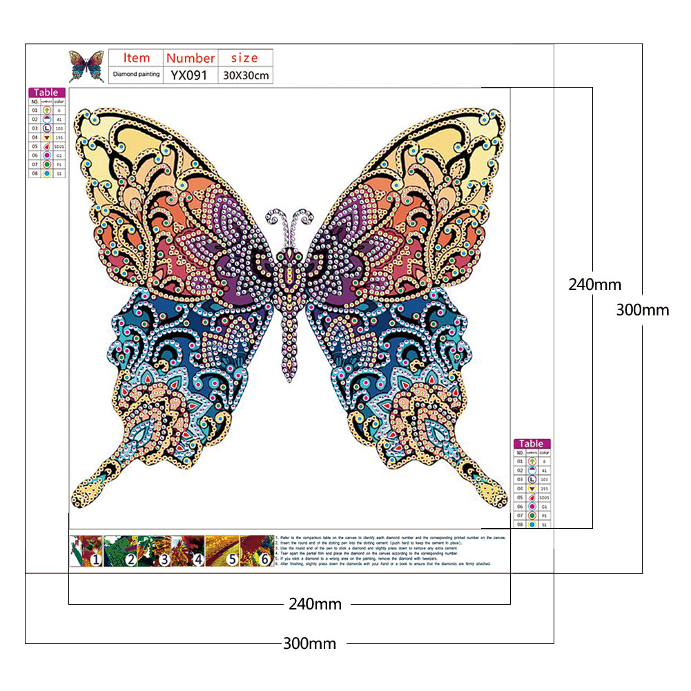 Butterfly - Special Shaped Drill Diamond Painting 30*30CM