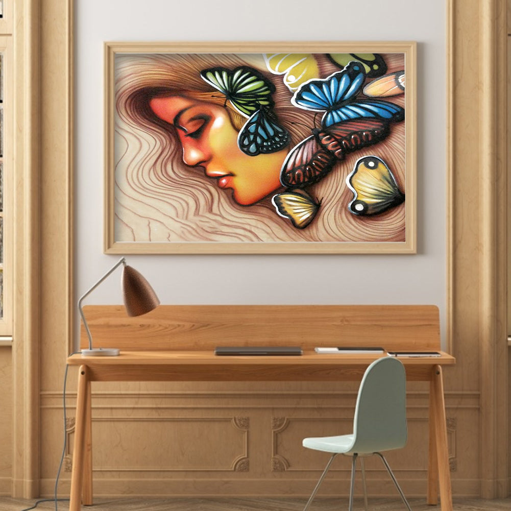 Butterfly Girl - Full Round Drill Diamond Painting 40*30CM