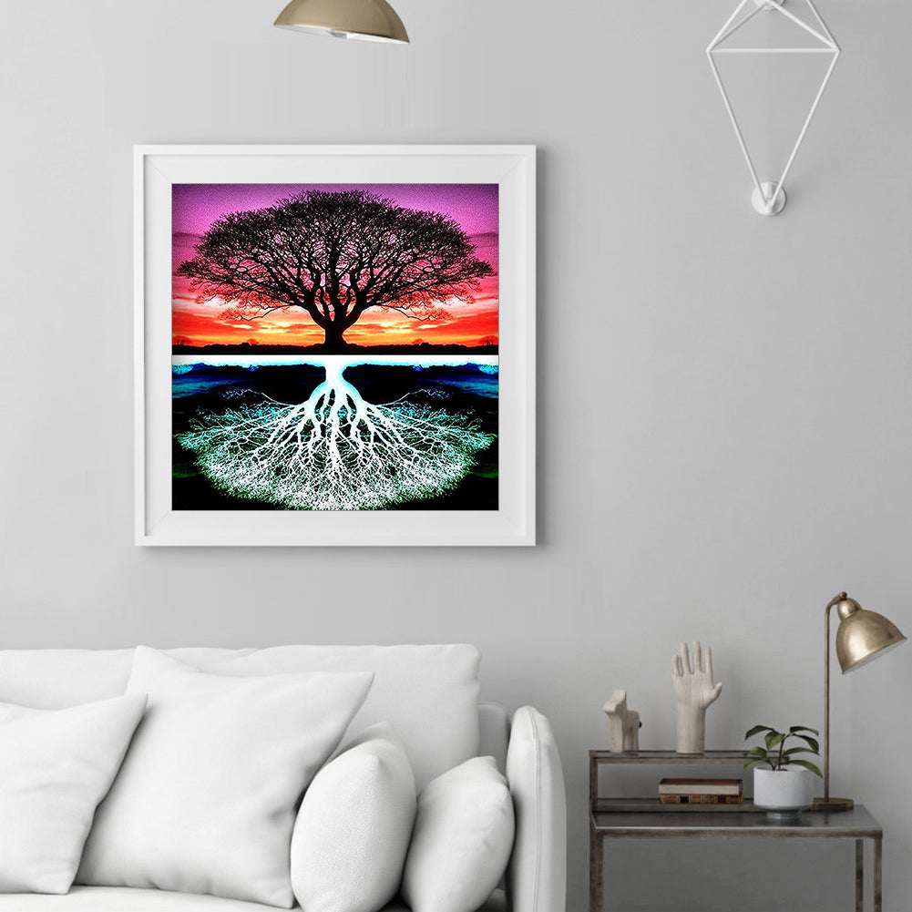 Tree - Full Round Drill Diamond Painting 40*40CM