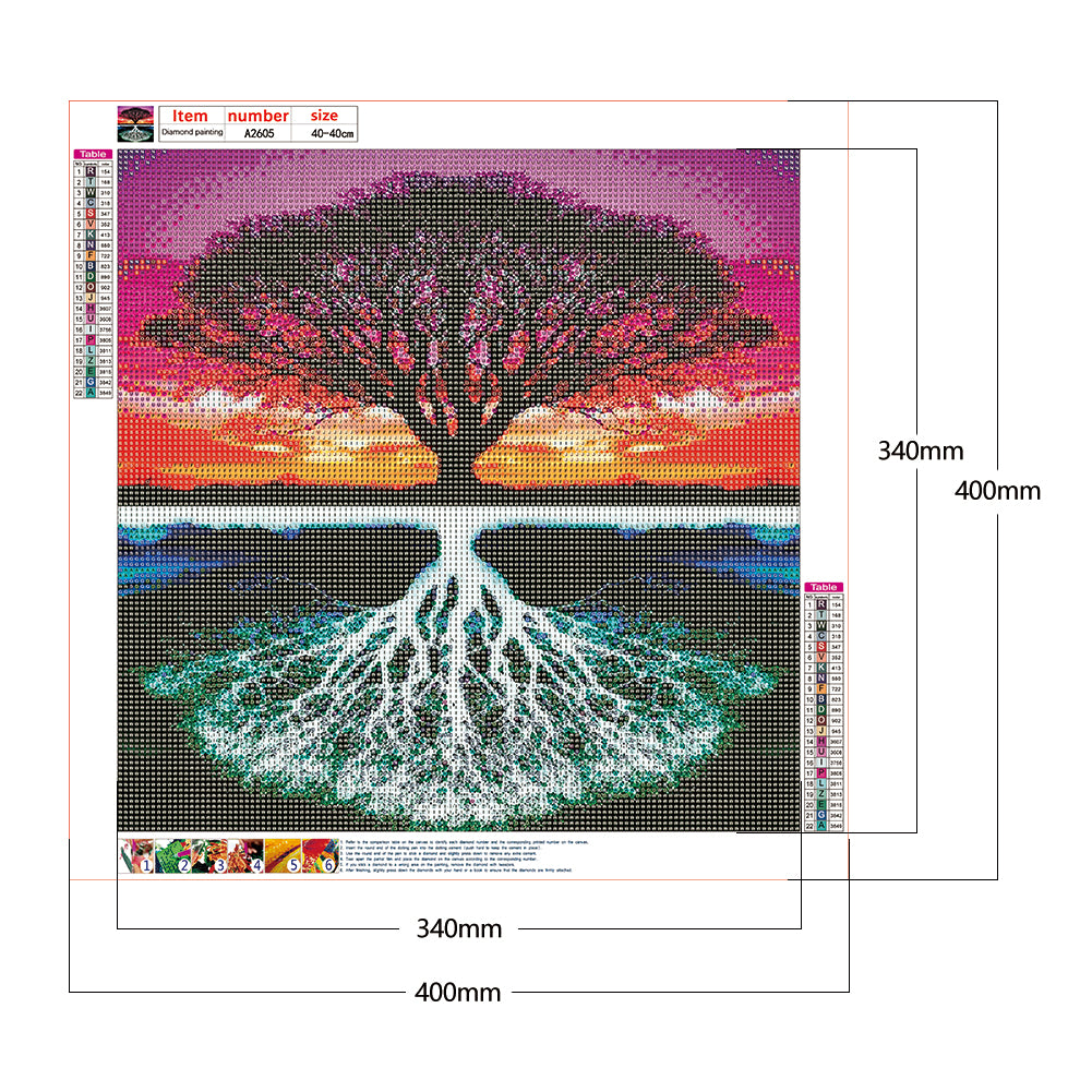 Tree - Full Round Drill Diamond Painting 40*40CM