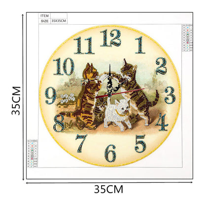 Animal Clock Part Special Shape Diamond DIY Painting Kit 5D Mosaic Clocks