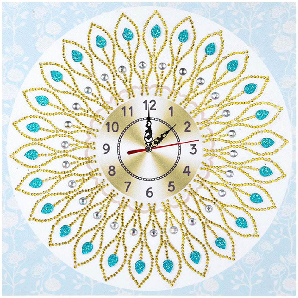 Simple Flower Clock Part Drill Special Shape Diamond DIY Mosaic Clocks Gift