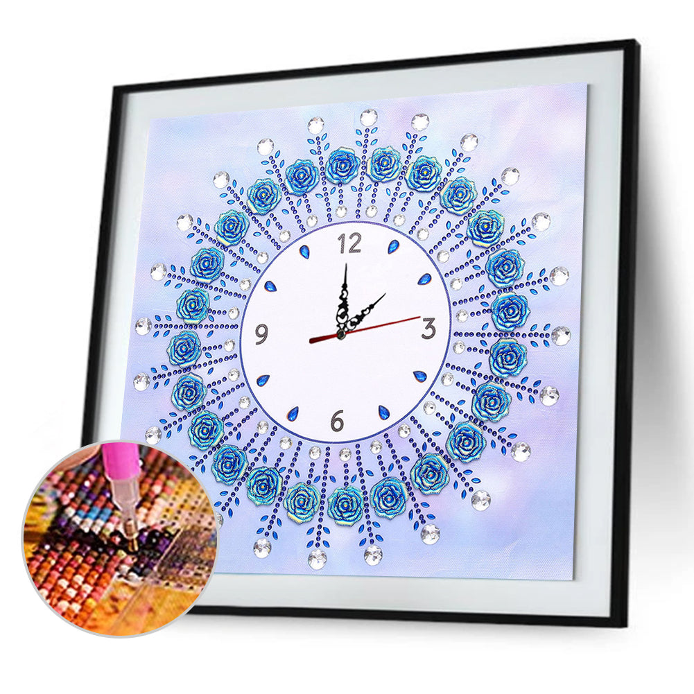 Simple Flower Clock Part Drill Special Shape Diamond DIY Mosaic Clocks Gift