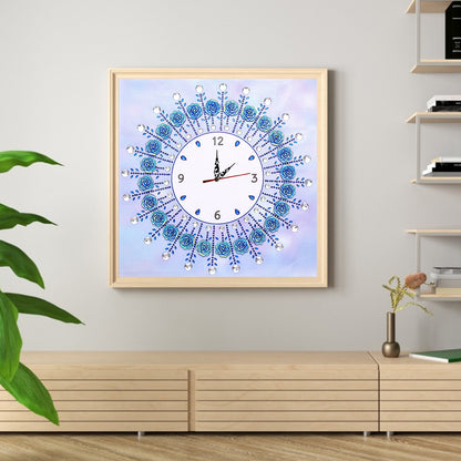 Simple Flower Clock Part Drill Special Shape Diamond DIY Mosaic Clocks Gift