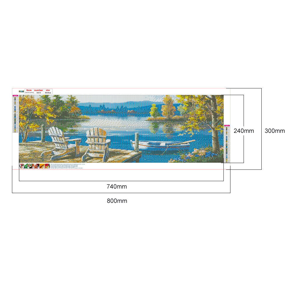 Lakeside - Full Round Drill Diamond Painting 80*30CM