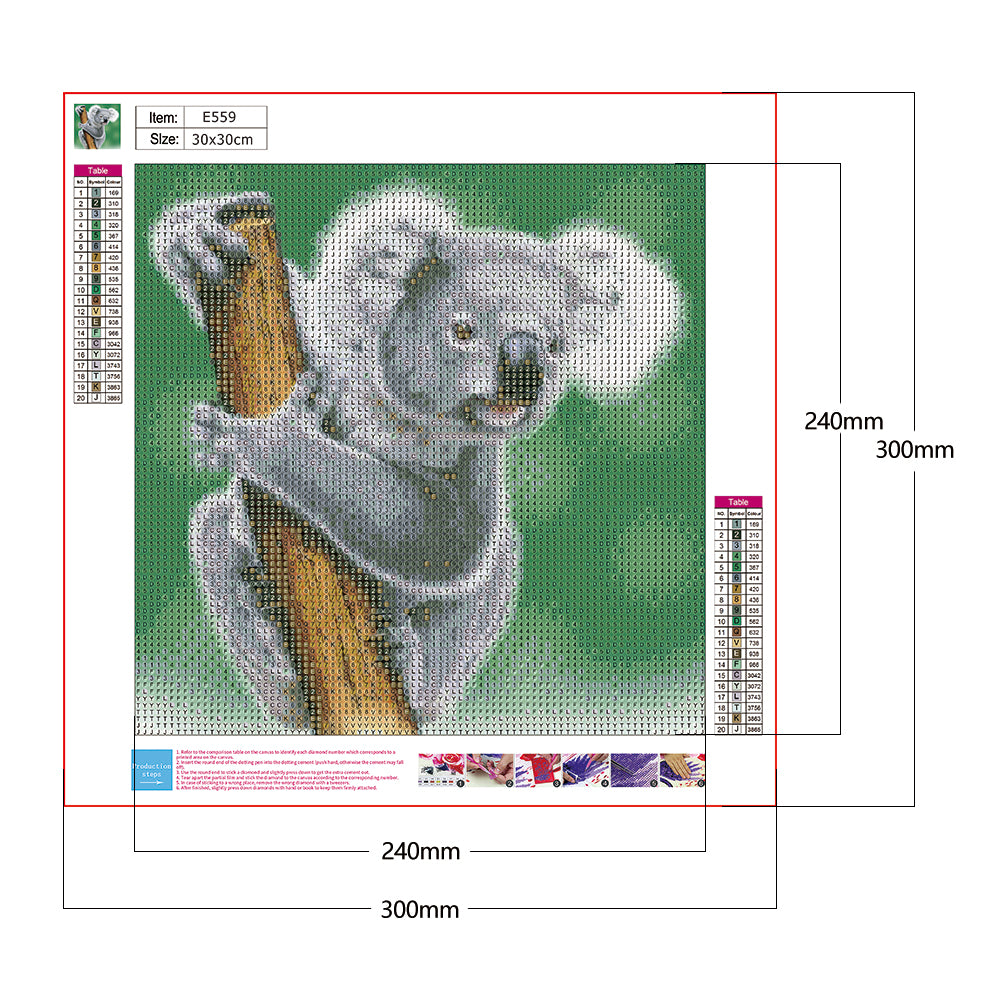 Small Koala - Full Round Drill Diamond Painting 30*30CM