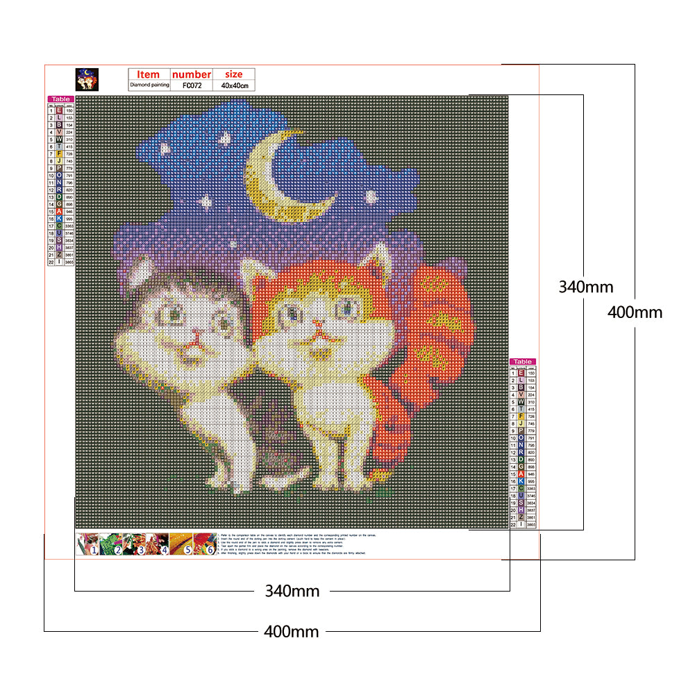 Cat - Full Square Drill Diamond Painting 40*40CM