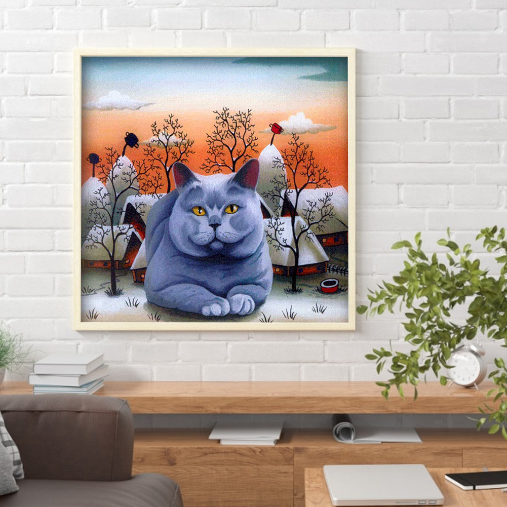 Cat - Full Square Drill Diamond Painting 40*40CM