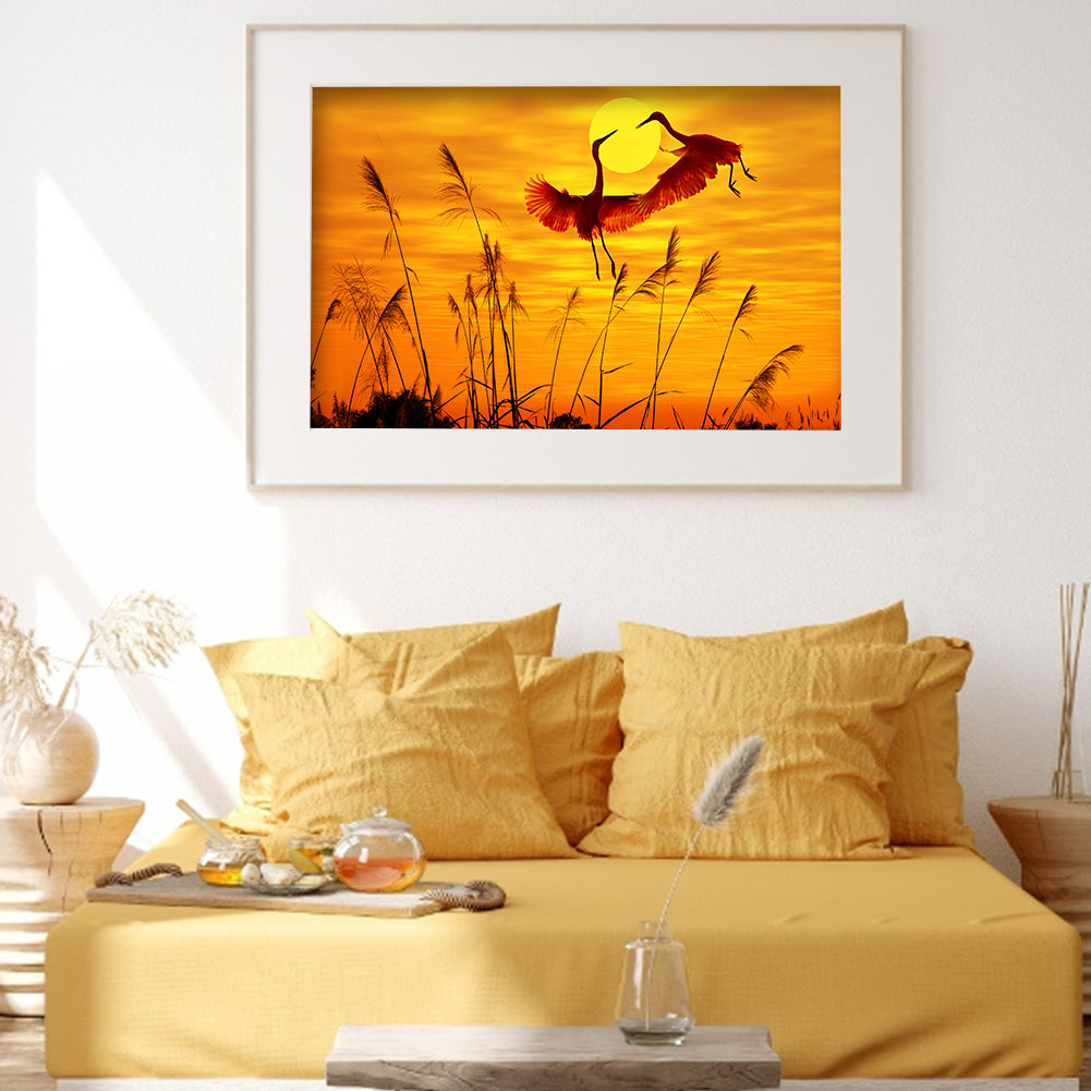 Flying Crane - Full Square Drill Diamond Painting 50*40CM