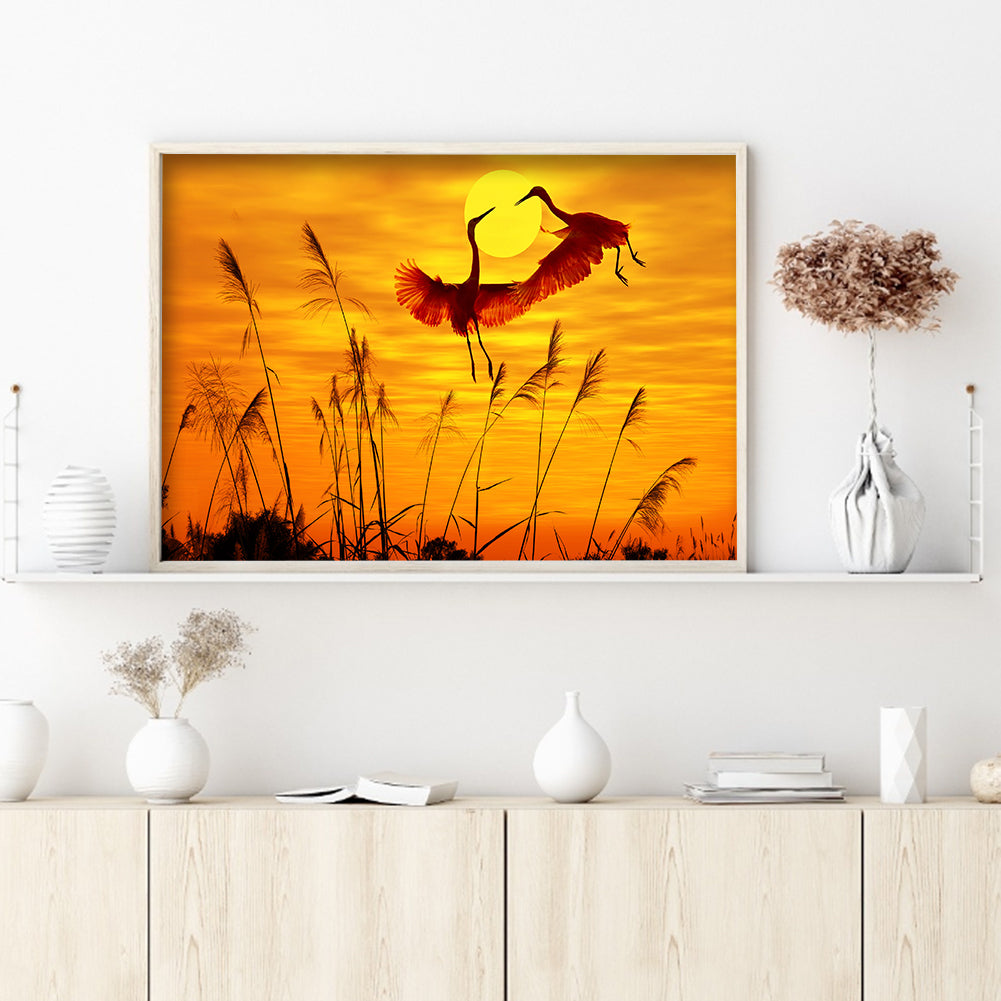 Flying Crane - Full Square Drill Diamond Painting 50*40CM