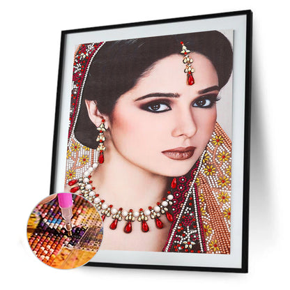 Indian Lady - Special Shaped Drill Diamond Painting 30*40CM