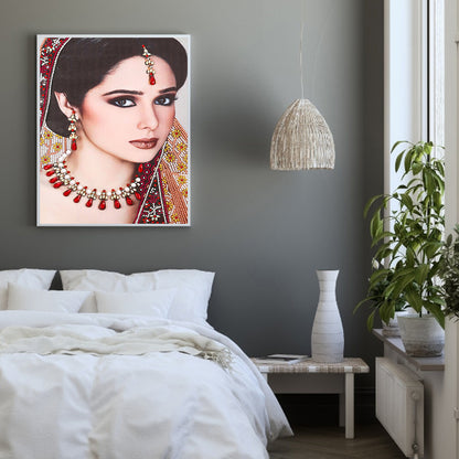 Indian Lady - Special Shaped Drill Diamond Painting 30*40CM