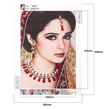 Indian Lady - Special Shaped Drill Diamond Painting 30*40CM