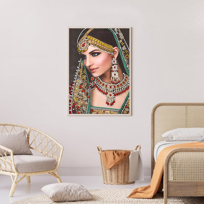 Indian Lady - Special Shaped Drill Diamond Painting 30*40CM