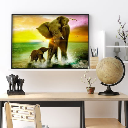 Elephant - Full Round Drill Diamond Painting 40*30CM