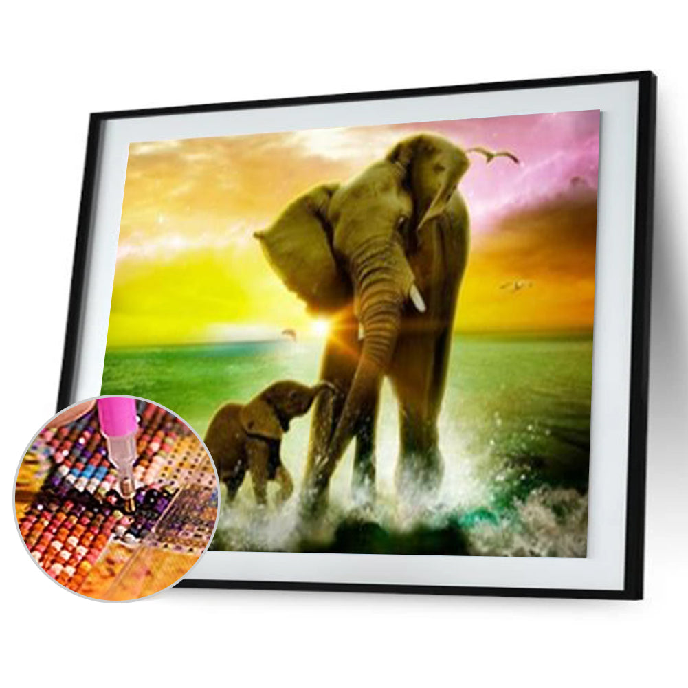 Elephant - Full Round Drill Diamond Painting 40*30CM