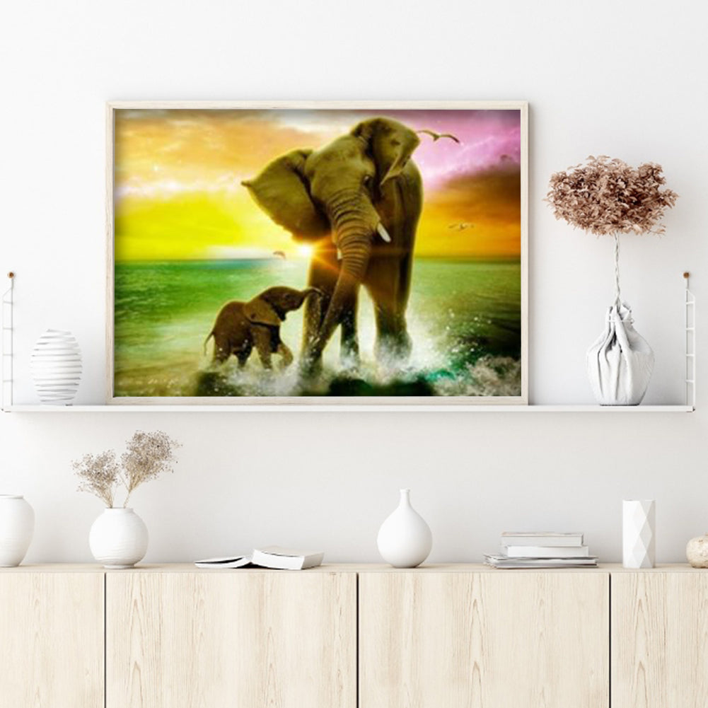 Elephant - Full Round Drill Diamond Painting 40*30CM