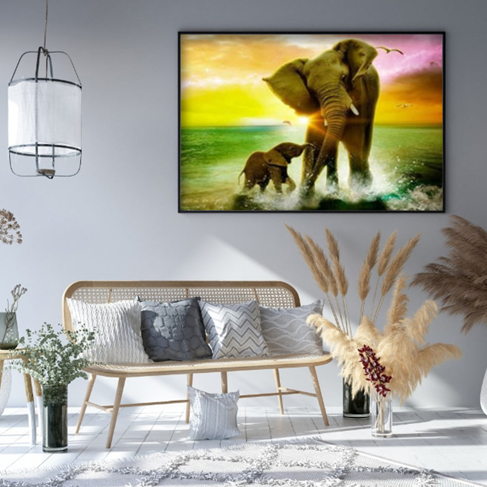 Elephant - Full Round Drill Diamond Painting 40*30CM