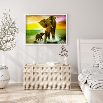 Elephant - Full Round Drill Diamond Painting 40*30CM