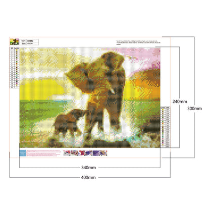 Elephant - Full Round Drill Diamond Painting 40*30CM