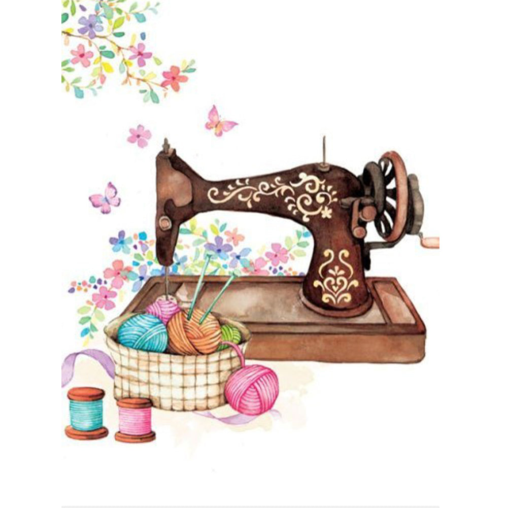 Sewing Machine - Full Round Drill Diamond Painting 30*40CM