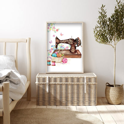 Sewing Machine - Full Round Drill Diamond Painting 30*40CM