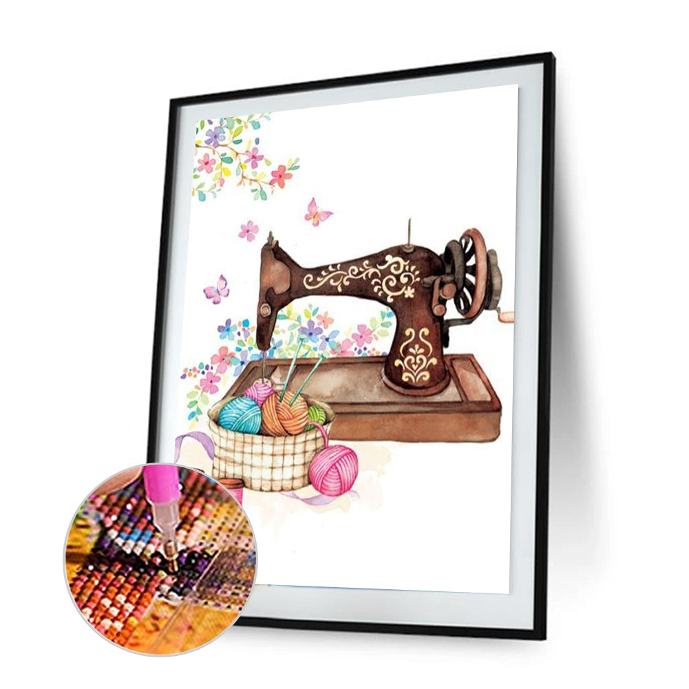 Sewing Machine - Full Round Drill Diamond Painting 30*40CM