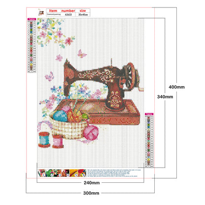 Sewing Machine - Full Round Drill Diamond Painting 30*40CM