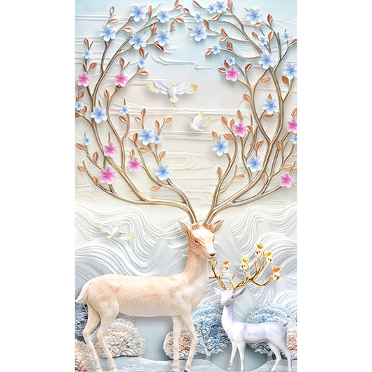 Deer Animal - Full Round Drill Diamond Painting 30*40CM