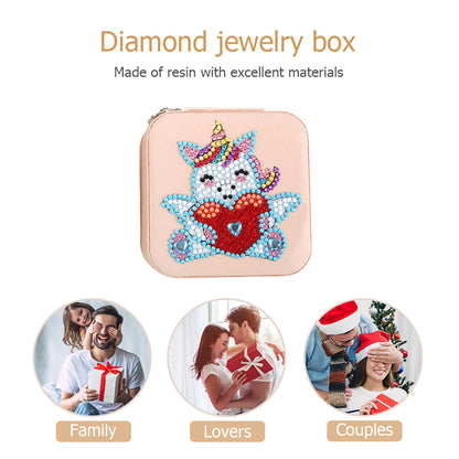 DIY Rhinestone Jewelry Storage Box Special Shape Diamond Resin Jewelry Case