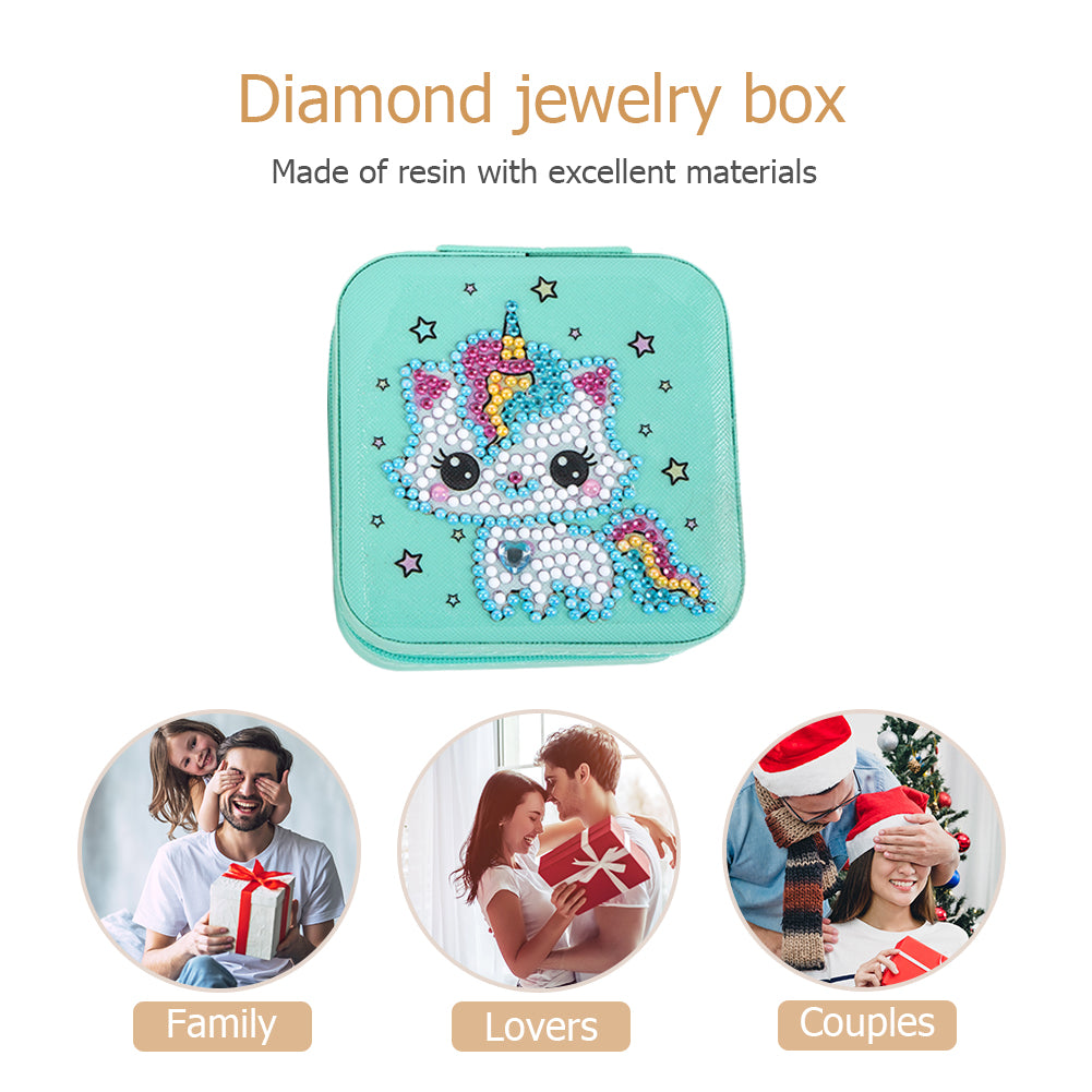 DIY Rhinestone Jewelry Storage Box Special Shape Diamond Resin Jewelry Case