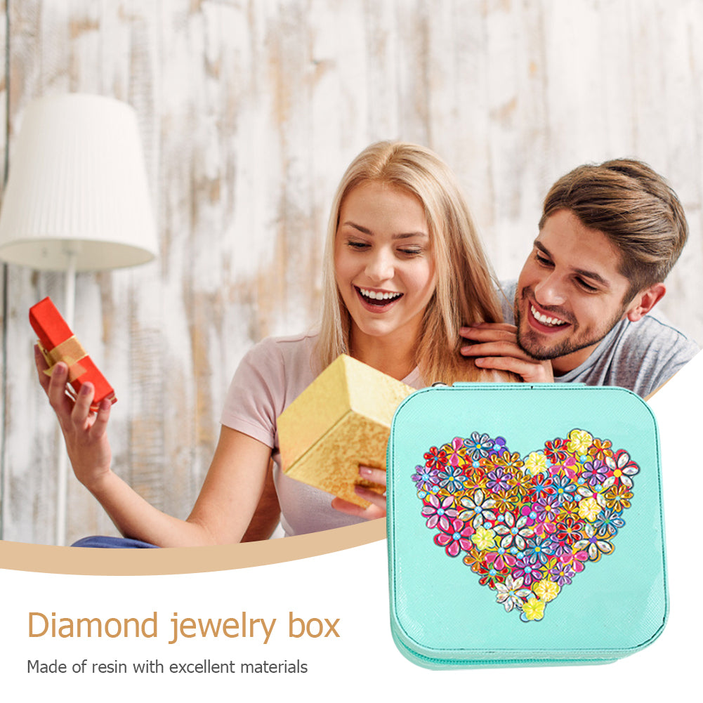 DIY Rhinestone Jewelry Storage Box Special Shape Diamond Resin Jewelry Case