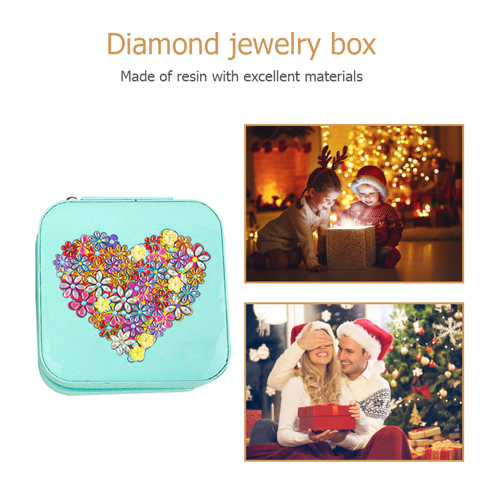 DIY Rhinestone Jewelry Storage Box Special Shape Diamond Resin Jewelry Case