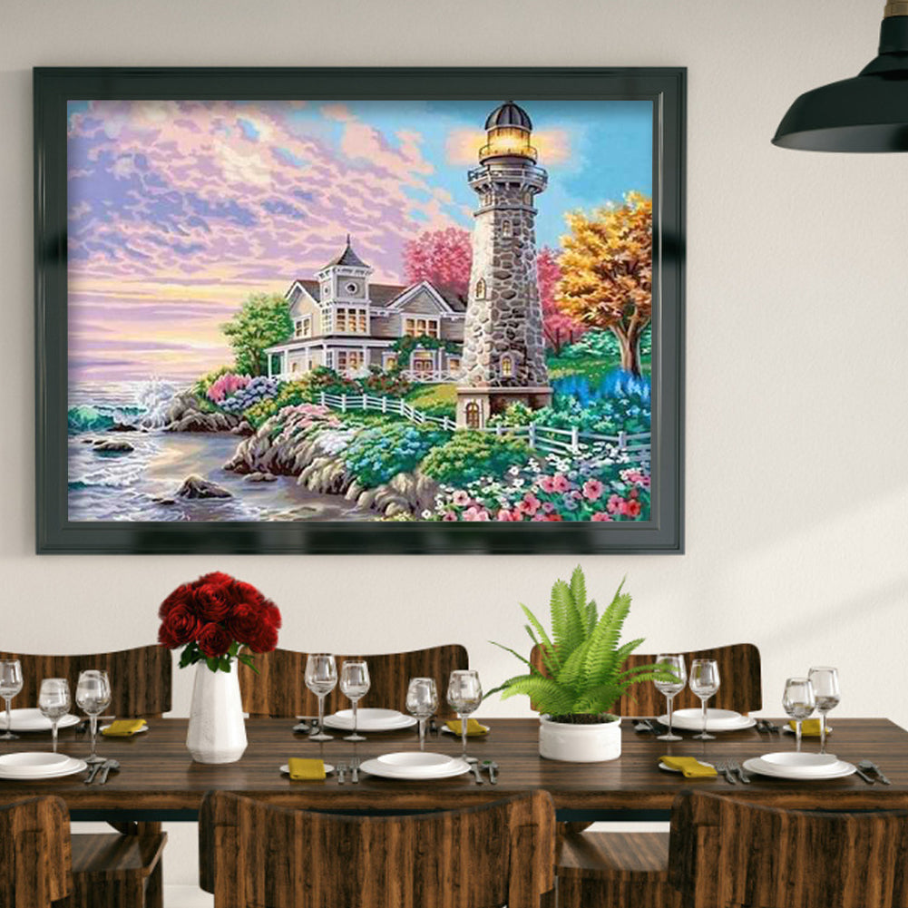 Beach House - Full Round Drill Diamond Painting 40*30CM