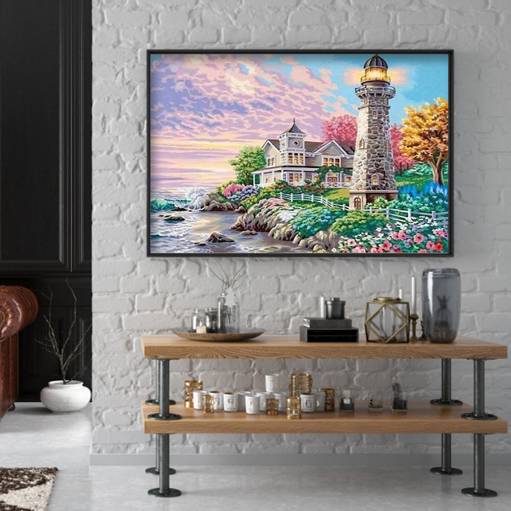 Beach House - Full Round Drill Diamond Painting 40*30CM